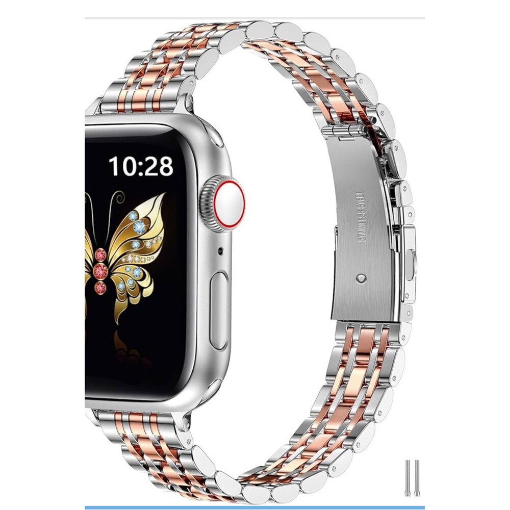 MioHHR Slim Metal Band Compatible with Apple Watch Band 42mm(Series 11 10) 41mm